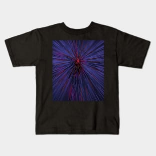 A colorful hyperdrive explosion - purple with red highlights version Kids T-Shirt